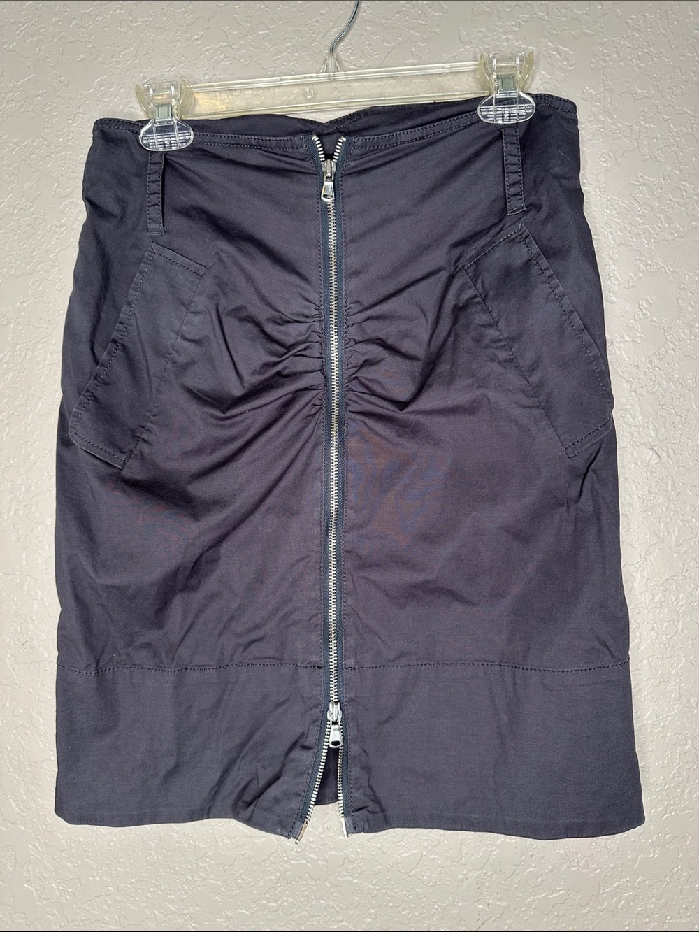 Marc by Marc Jacobs Ruched Two-Way Zipper Utility Skirt Charcoal Grey